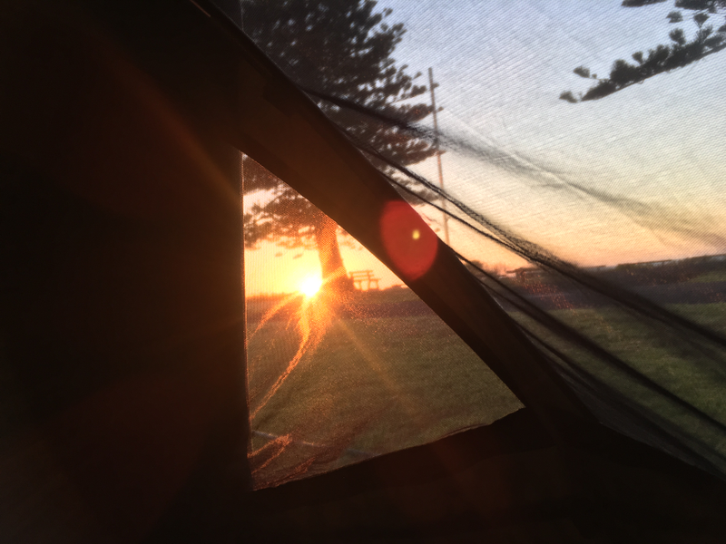 Sunrise from the swag on Sunday morning.
